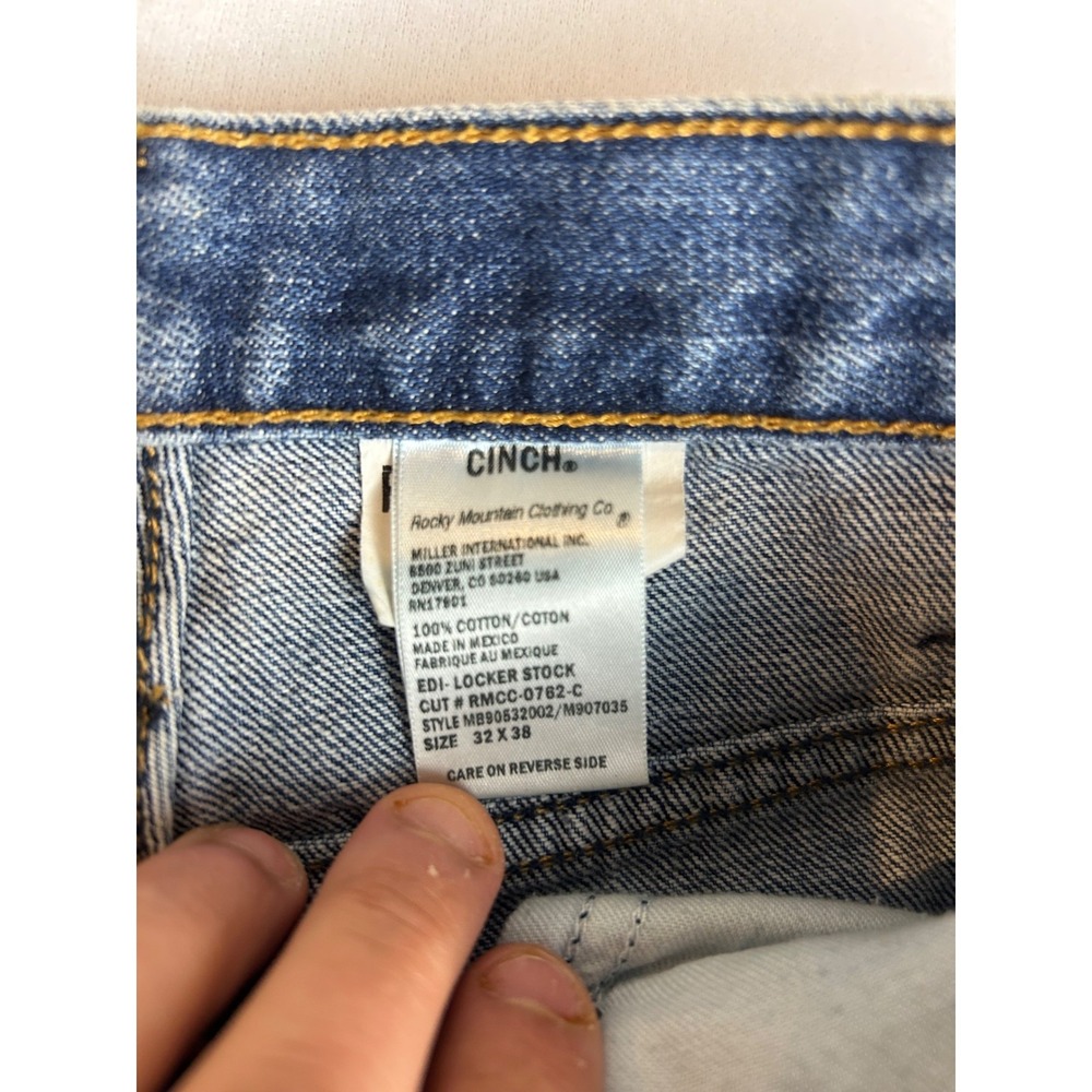 Cinch Bronze Label Jeans Men 32x38 Dark Wash Slim Fit Western MB90532002 - Picture 6 of 13